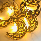 Ramadan Eid String Light Battery Operated Moon Star Lamp Mubarak Moon LED String Lights for Indoor Ramadan Festival Decorations