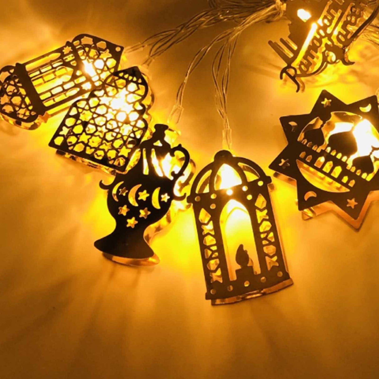 Ramadan Eid String Light Battery Operated Moon Star Lamp Mubarak Moon LED String Lights for Indoor Ramadan Festival Decorations