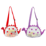 Dinosaur Mesh Beach Bag for Kids Shell Collecting Totes Portable Beach Holding Bag for Boys and Girls