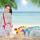 Dinosaur Mesh Beach Bag for Kids Shell Collecting Totes Portable Beach Holding Bag for Boys and Girls