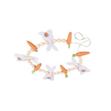 Easter Bunny Carrot Wreath Decor Spring Garland for Home Party Supplies Happy Easter Party Gifts - Close-Up Angle