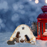 Christian Nativity Resin Ornaments Decorations Nativity Scene Handicraft Easter Table Decorations - Top-Down View