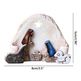 Christian Nativity Resin Ornaments Decorations Nativity Scene Handicraft Easter Table Decorations - Rear View