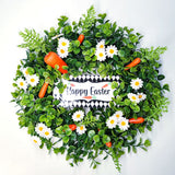 Easter Carrot Wreath Daisy Eucalyptus Wreath Indoor Outdoor Happy Easter Hanging Ornaments Home Front Door Party Decorations