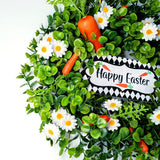 Easter Carrot Wreath Daisy Eucalyptus Wreath Indoor Outdoor Happy Easter Hanging Ornaments Home Front Door Party Decorations