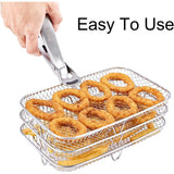 Dual Air Fryer Rack Compatible for Ninja Multi Layered Dehydrator Racks 304 Stainless Steel Dual Air Fryer Stand Racks Air Fryer Accessories