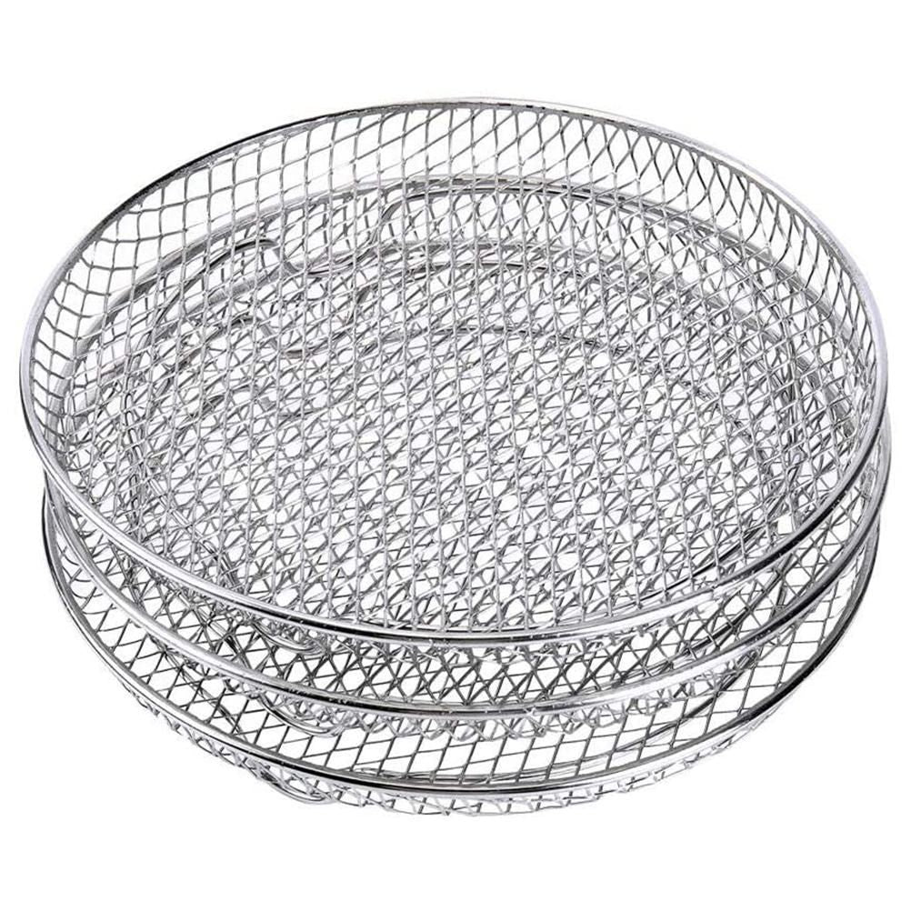 3 Pcs/Set Air Fryer Rack Three Stackable Dehydrator Racks 304 Stainless Steel Air Fryer Stand Air Fryer Accessories