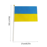 100Pcs Ukraine Hand Held Flags 21*30cm Ukrainian National Mini Stick Flags Party Festival Parades Parties Decor