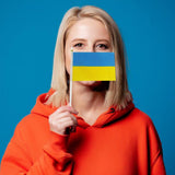100Pcs Ukraine Hand Held Flags 21*30cm Ukrainian National Mini Stick Flags Party Festival Parades Parties Decor