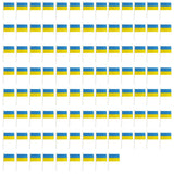 100Pcs Ukraine Hand Held Flags 21*30cm Ukrainian National Mini Stick Flags Party Festival Parades Parties Decor