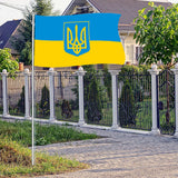 Ukraine National Flag 90x150cm Blue Yellow Ukraine Flying Flag for Courtyard Outdoor Lawn Decoration - 45-Degree Angle