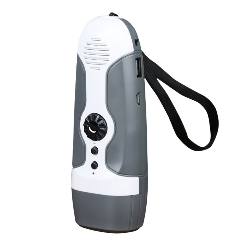 Hand Crank Charging Flashlight with 3 LED Light FM Radio Alarm for Travel Camping Mining Disaster