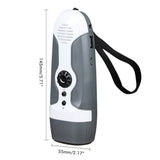 Hand Crank Charging Flashlight with 3 LED Light FM Radio Alarm for Travel Camping Mining Disaster