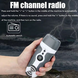 Hand Crank Charging Flashlight with 3 LED Light FM Radio Alarm for Travel Camping Mining Disaster - Extra Image