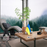 Ukraine Table Flag Ukrainian Desk Flag with Stick and Base Decoration for Home Office Meeting Room - Rear View