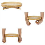Clip On Tray Sofa Table Portable Couch Arm Tray Table Natural Bamboo Sofa Armrest Clip On Tray for Eating and Drink