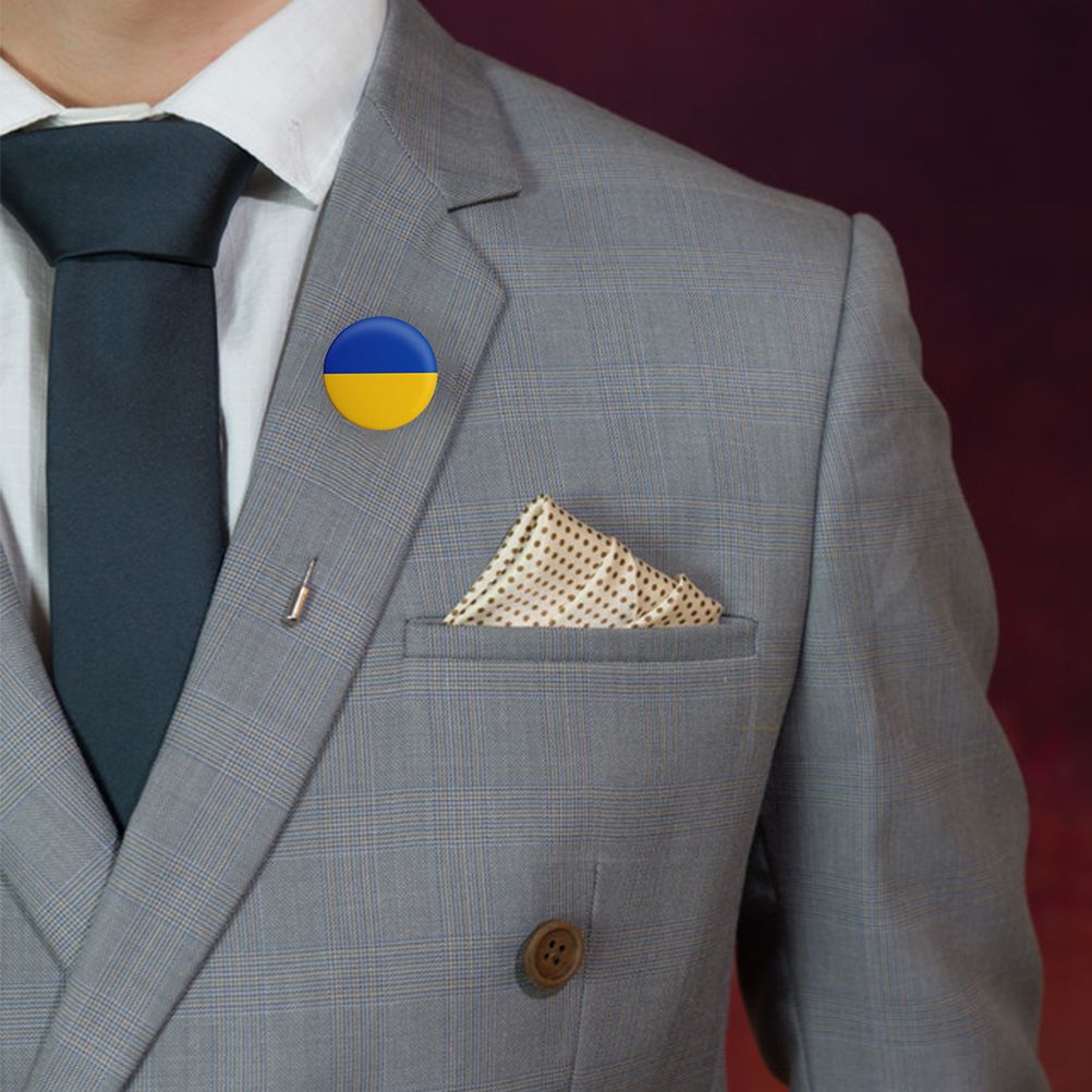 3PCS 44mm Ukrainian Flag Lapel Pin Ukrainian Flag Badge National Pin Brooch Badge