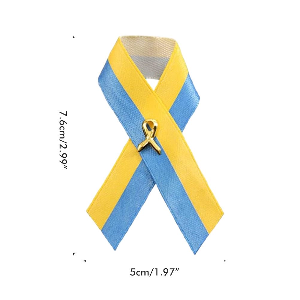 Ukrainian Flag Peace Knot Brooch Blue Yellow Ribbon Badge Pins for Clothes Backpack Hat Bag