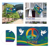 World Peace Flag 90 x 150 cm Large Polyester Peace Flag for Backyard Garden Playground - Top-Down View