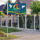 World Peace Flag 90 x 150 cm Large Polyester Peace Flag for Backyard Garden Playground - 45-Degree Angle