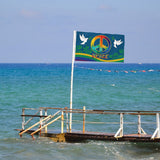 World Peace Flag 90 x 150 cm Large Polyester Peace Flag for Backyard Garden Playground