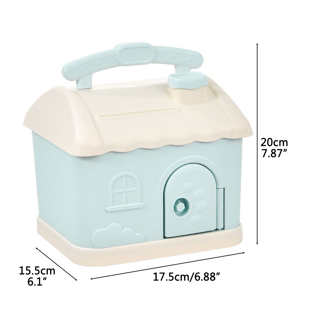 Cartoon House Piggy Bank with 3D Sticker DIY Storage Money Box for Kids Adults Savings Coins Banknotes Box Gift