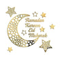 Ramadan Crescent Acrylic Mirror Sticker 3D Self Adhesive Wall Sticker for Doors Windows Closets