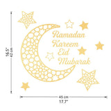 Ramadan Crescent Acrylic Mirror Sticker 3D Self Adhesive Wall Sticker for Doors Windows Closets