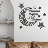 Ramadan Crescent Acrylic Mirror Sticker 3D Self Adhesive Wall Sticker for Doors Windows Closets
