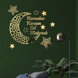 Ramadan Crescent Acrylic Mirror Sticker 3D Self Adhesive Wall Sticker for Doors Windows Closets