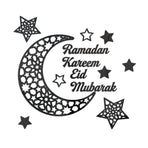 Ramadan Crescent Acrylic Mirror Sticker 3D Self Adhesive Wall Sticker for Doors Windows Closets