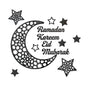 Ramadan Crescent Acrylic Mirror Sticker 3D Self Adhesive Wall Sticker for Doors Windows Closets