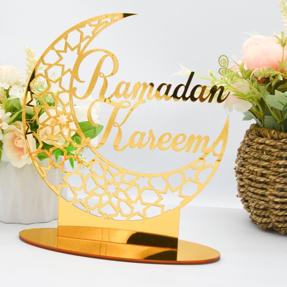 Eid Mubarak Acrylic Ornament Ramadan Decorations for Home Muslim Party Supplies Eid Ramadan Gifts