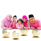 Eid Mubarak Acrylic Ornament Ramadan Decorations for Home Muslim Party Supplies Eid Ramadan Gifts - Rear View