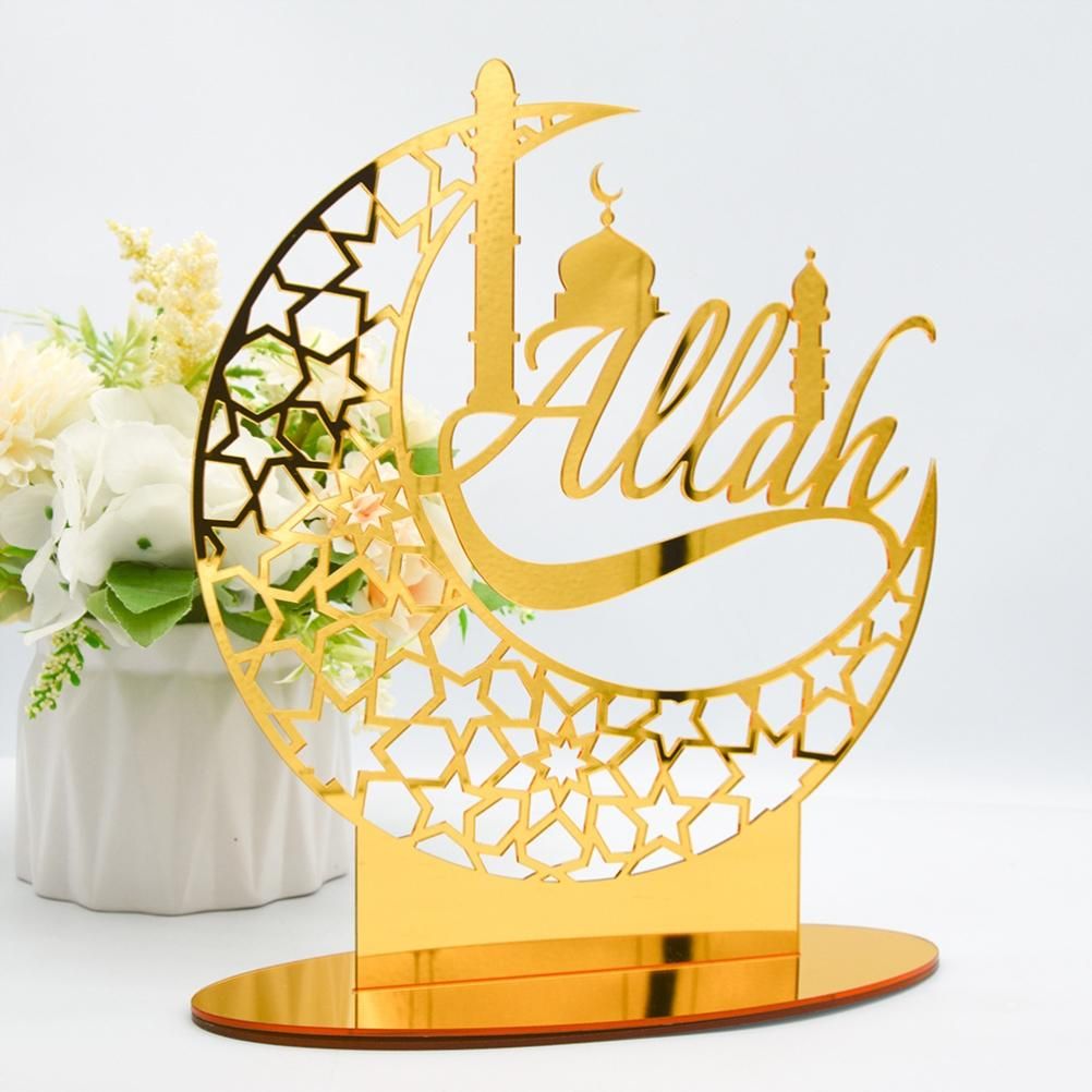 Eid Mubarak Acrylic Ornament Ramadan Decorations for Home Muslim Party Supplies Eid Ramadan Gifts