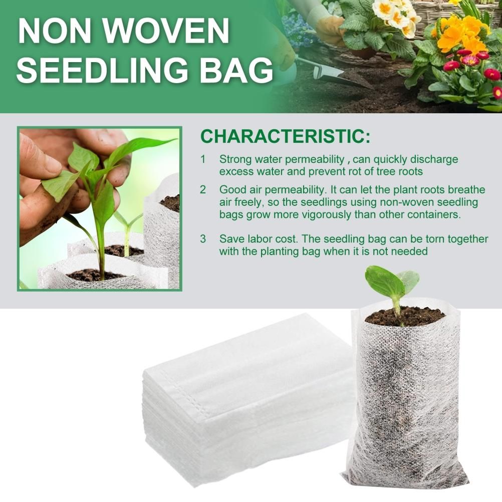 Plant Seedling Bags Biodegradable Non Woven Nursery Bags Eco Friendly Planting Bags
