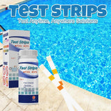 50Pcs 3 In 1 Test Strips Swimming Pool Water Quality Test Paper for Alkalinity Chlorine PH Free Chlorine - Top-Down View