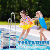 50Pcs 3 In 1 Test Strips Swimming Pool Water Quality Test Paper for Alkalinity Chlorine PH Free Chlorine - Close-Up Angle