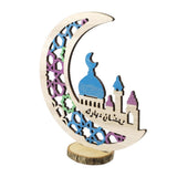 Wooden Eid Decoration Wood Hollow Carfts Ornament for Islam Muslim Festival Ramadan Mubarak Party