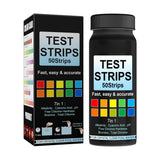7 in 1 Swimming Pool Water Test Paper 50Pcs Water Quality Strips for Testing PH Chlorine Bromine Acidity Cyanide