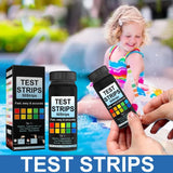 7 in 1 Swimming Pool Water Test Paper 50Pcs Water Quality Strips for Testing PH Chlorine Bromine Acidity Cyanide