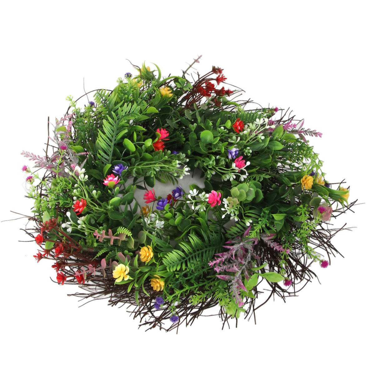 Spring Wildflowers Wreath for Front Door Dried Flower Artificial Wreath Hanging for Home Mall Wedding Decoration