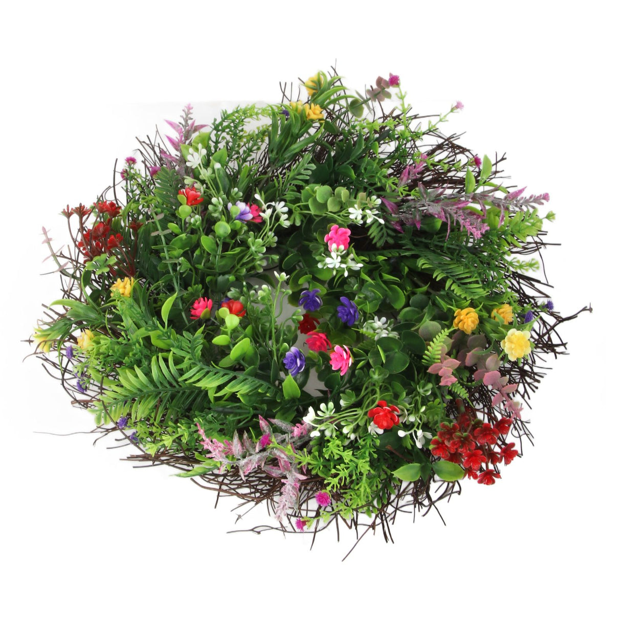 Spring Wildflowers Wreath for Front Door Dried Flower Artificial Wreath Hanging for Home Mall Wedding Decoration