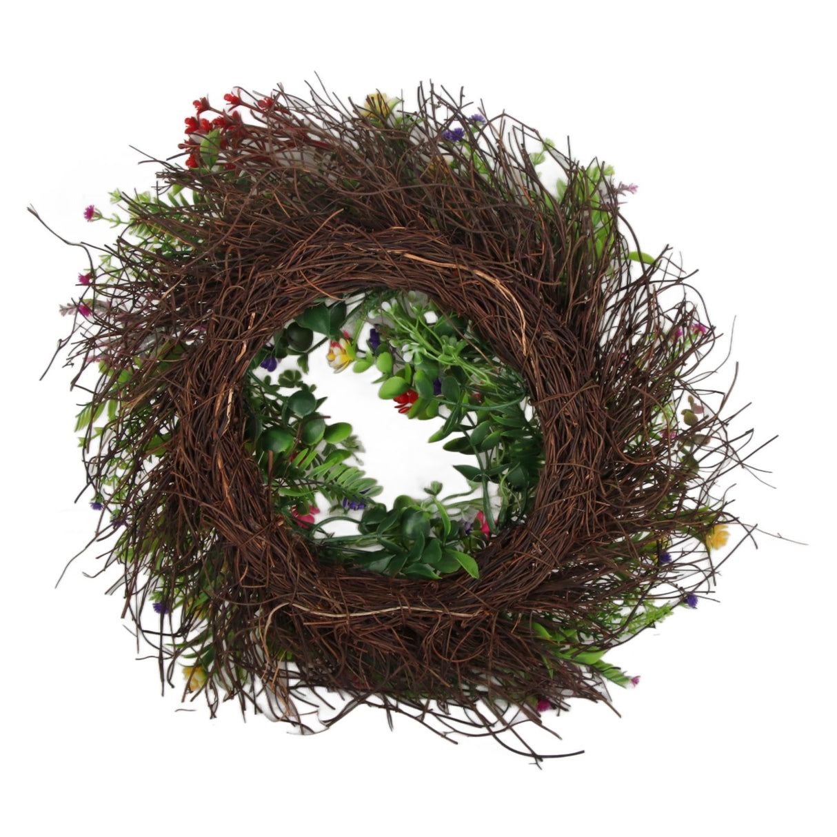 Spring Wildflowers Wreath for Front Door Dried Flower Artificial Wreath Hanging for Home Mall Wedding Decoration