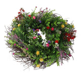 Spring Wildflowers Wreath for Front Door Dried Flower Artificial Wreath Hanging for Home Mall Wedding Decoration - Extra Image