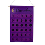 Eid Felt Fabric Countdown Calendar Mubarak Ramadan Advent Calendar Wall Decorations