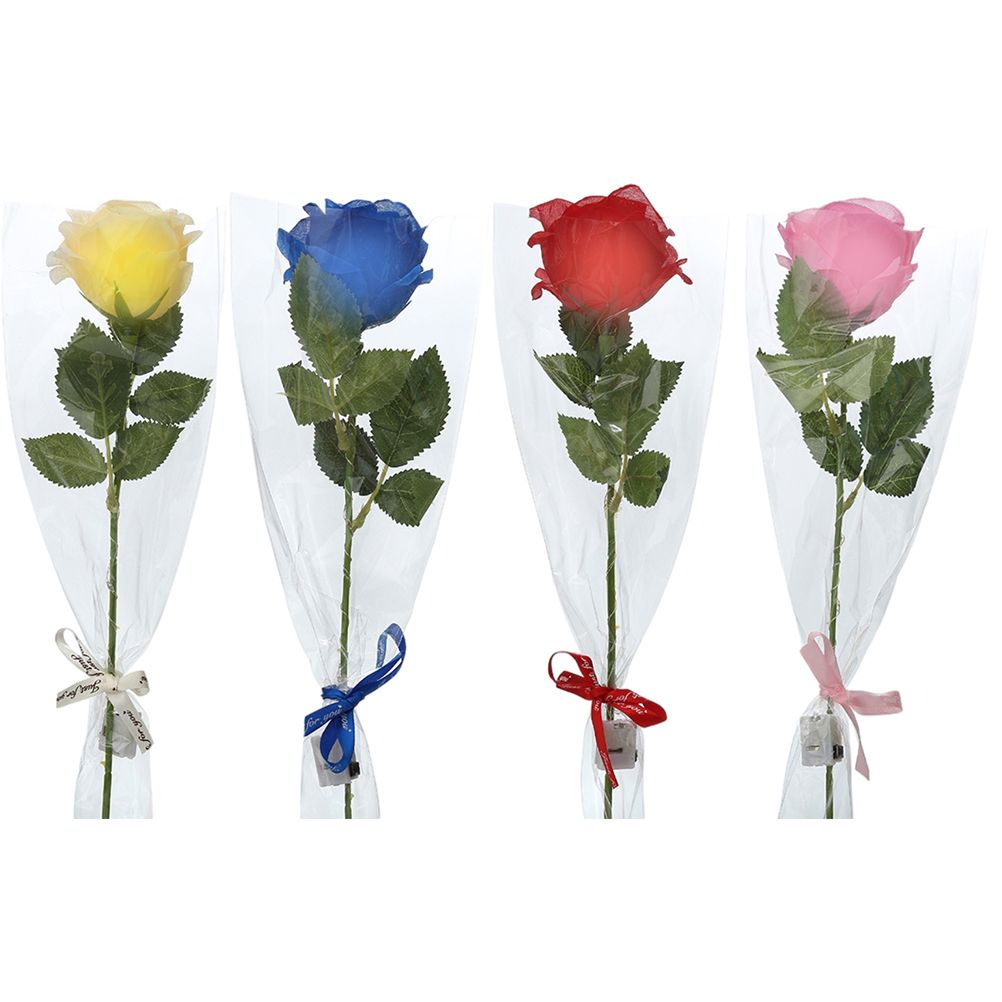 4 Pack Artificial Rose with LED Light Glowing Rose Flowers Gift for Wife Girlfriend Grandma Mother's Day Valentine's Day Birthday Wedding Anniversary