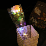4 Pack Artificial Rose with LED Light Glowing Rose Flowers Gift for Wife Girlfriend Grandma Mother's Day Valentine's Day Birthday Wedding Anniversary - Rear View