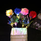4 Pack Artificial Rose with LED Light Glowing Rose Flowers Gift for Wife Girlfriend Grandma Mother's Day Valentine's Day Birthday Wedding Anniversary