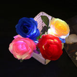 4 Pack Artificial Rose with LED Light Glowing Rose Flowers Gift for Wife Girlfriend Grandma Mother's Day Valentine's Day Birthday Wedding Anniversary